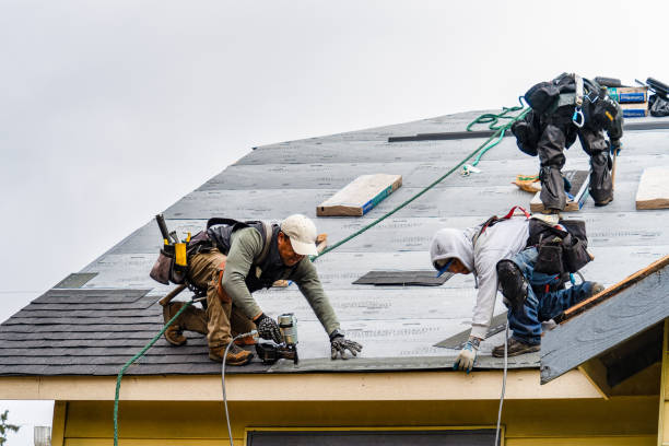 Professional Gutter Installation technician working in Marshall, NC